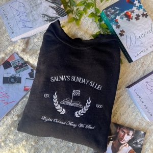 Salmas Sunday Club Shirt F1 Romance Embroidered Sweatshirt F1 Romance Book Merch Book Sweatshirt Unique revetee 2
