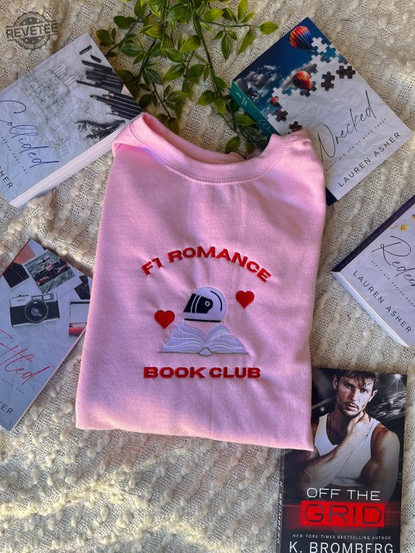 F1 Romance Book Club Embroidered Sweatshirt F1 Romance Book Merch Book Sweatshirt Unique revetee 1