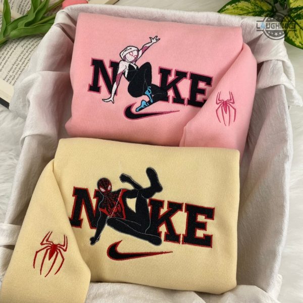 spiderman and spiderwoman couple costume spider man and spider woman gwen embroidered shirt sweatshirt hoodie nike couple matching tshirt laughinks 1
