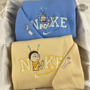 rick and morty embroidered hoodie tshirt sweatshirt mens womens nike rick and morty middle fingers shirts rick sanchez funny movie embroidery tee laughinks 1