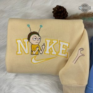 rick and morty embroidered hoodie tshirt sweatshirt mens womens nike rick and morty middle fingers shirts rick sanchez funny movie embroidery tee laughinks 1 2