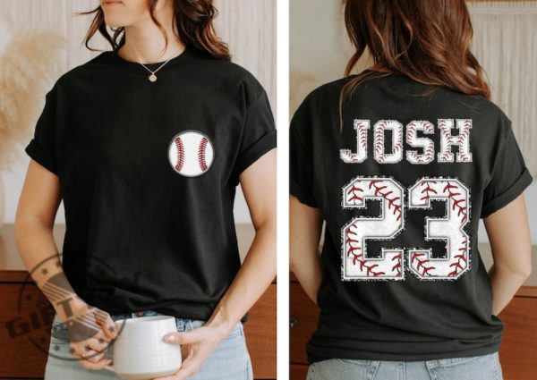 Twosided Baseball With Custom Number And Name Shirt Sports Sweatshirt Baseball Mom Tshirt Personalized Baseball Hoodie Baseball Team Shirt giftyzy 1