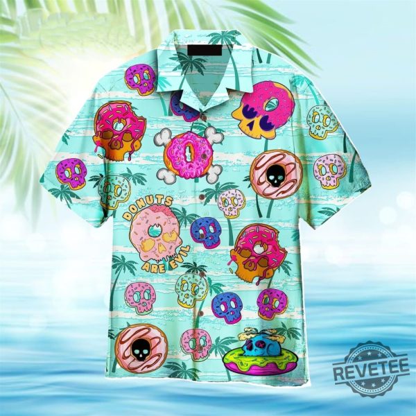 Donuts Are Evil Summer On The Ocean Hawaiian Shirt revetee 1