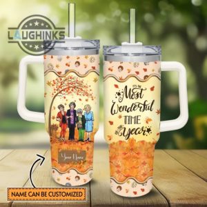 custom name the golden girls most wonderful time fall leaf pattern 40oz stainless steel tumbler with handle and straw lid personalized stanley tumbler dupe 40 oz stainless steel travel cups laughinks 1