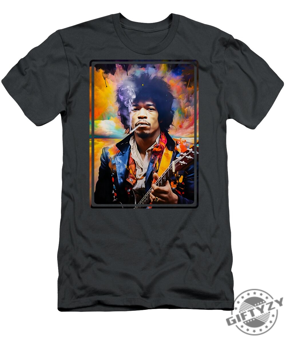 Jimi Hendrix Portrait Play Guitar 2 Tshirt