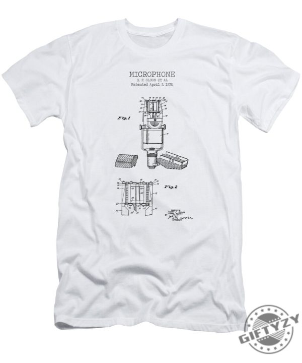 Microphone Patent Tshirt giftyzy 1