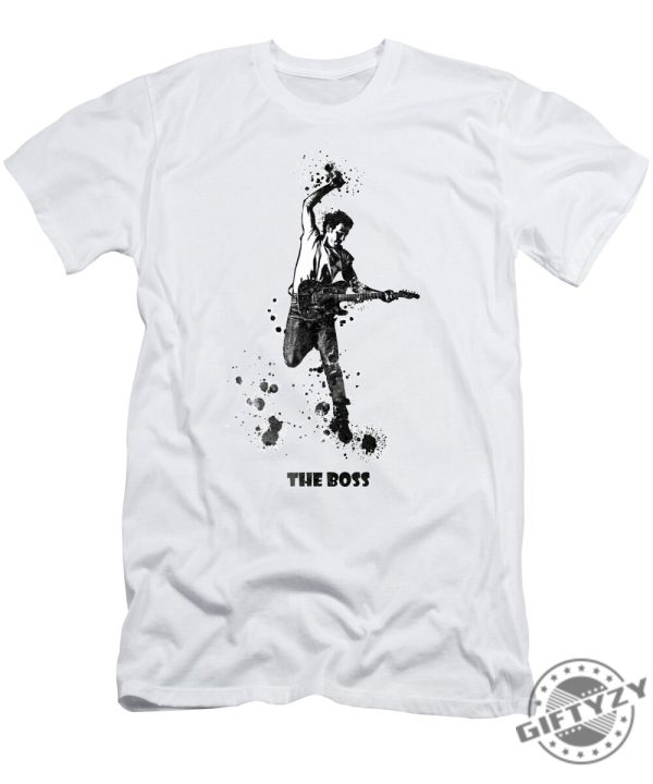 Bruce Springsteen Black And White Watercolor 04 Tshirt giftyzy 1