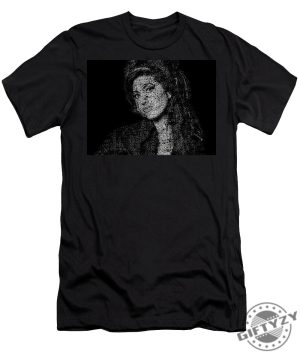 Amy Winehouse Text Portrait Typographic Face Poster With The Songs For The Back To Black Album Tshirt giftyzy 1 1