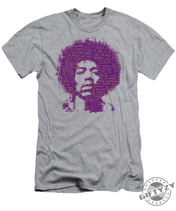 Jimi Hendrix Gold Lyrics Tshirt giftyzy 1