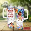 custom name its fine im fine moana colorful flower pattern 40oz stainless steel tumbler with handle and straw lid personalized stanley tumbler dupe 40 oz stainless steel travel cups laughinks 1