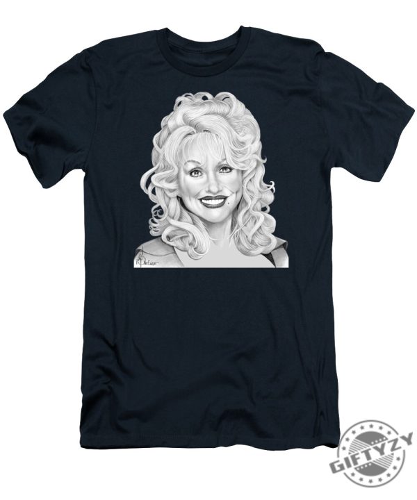 Dolly Parton Drawing Tshirt giftyzy 1