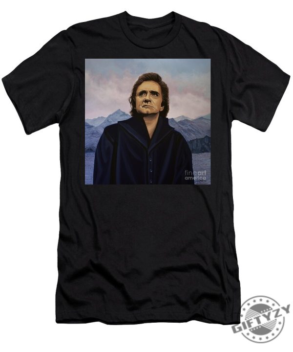 Johnny Cash Painting Tshirt giftyzy 1