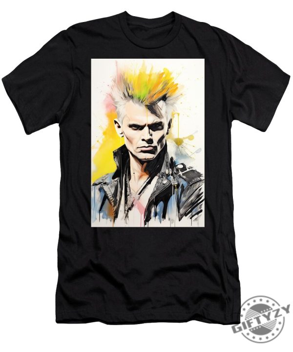 Billy Idol Portrait Tshirt giftyzy 1