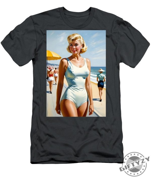 Doris Day At The Beach Tshirt giftyzy 1