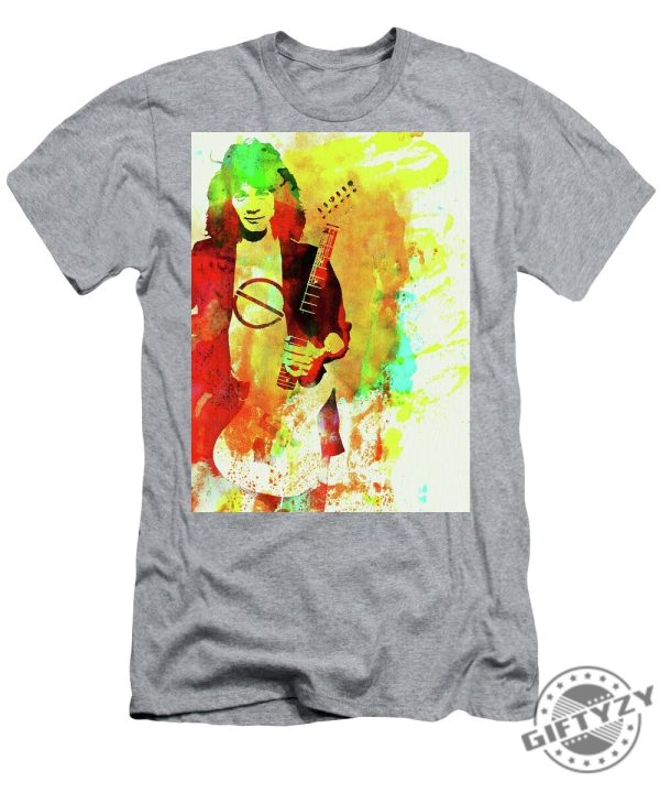 Legendary Eddie Van Halen Watercolor Tshirt giftyzy 1