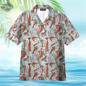 Summer Seafood Shrimps Fan Hawaiian Shirt Unique revetee 2