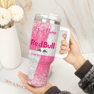 pink red bull tumbler 40 oz confidence and slay bad bitch energy positive energy stanley cup 40oz dupe red bull energy drink custom name tumblers laughinks 3