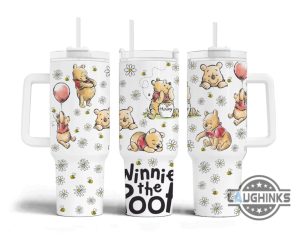 winnie the pooh stainless steel tumbler winnie the pooh tumbler 40 oz disney cartoon honey bear 40oz travel stanley tumbler dupe with handle and straw laughinks 1