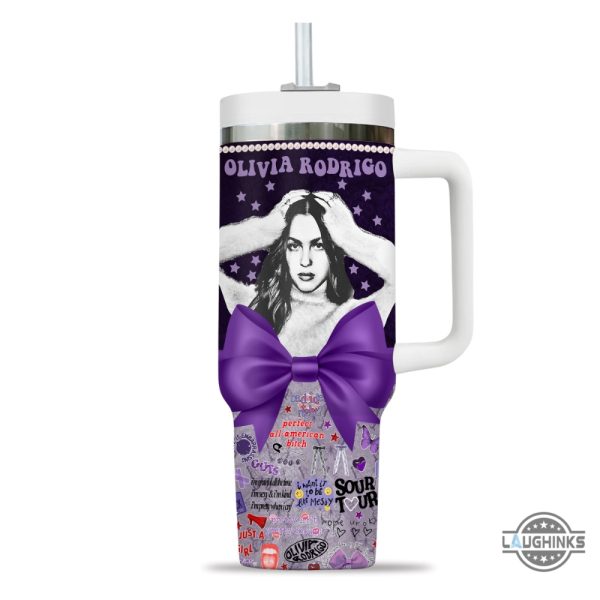 olivia rodrigo stanley cup dupe 40oz for sale olivia rodrigo purple butterfly 40 oz stainless steel travel cups custom name guts tour concert tumblers laughinks 2