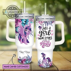 custom name just a girl loves little pony twilight sparkle 40oz stainless steel tumbler with handle and straw lid personalized stanley tumbler dupe 40 oz stainless steel travel cups laughinks 1
