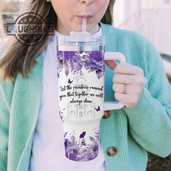 my little pony twilight sparkle flower pattern 40oz stainless steel tumbler with handle and straw lid personalized stanley tumbler dupe 40 oz stainless steel travel cups laughinks 1 4