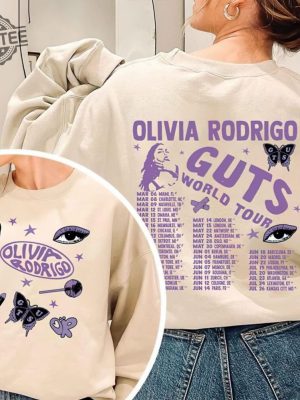 Vintage Olivia Rodrigo Guts Tour Shirt Olivia Rodrigo Tshirt Guts Tour Sweatshirt Olivia Rodrigo Tour 2024 Hoodie 2Side Unisex Shirt revetee 2