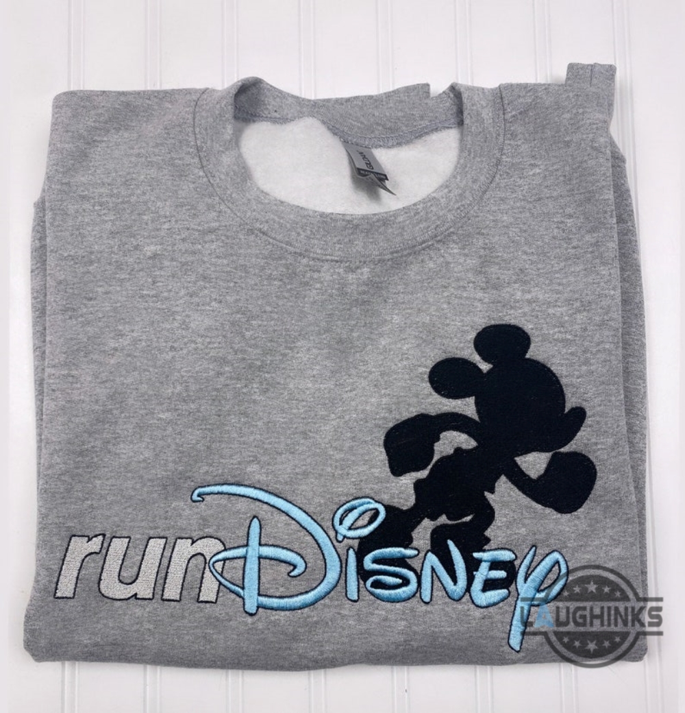 Run Disney T Shirt Sweatshirt Hoodie Embroidered Rundisney Race Shirt Run Disney Themed Shirts Mickey Mouse Disney Marathon Weekend Embroidery 2024