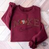 49ers embroidered sweatshirt tshirt hoodie mens womens nike swoosh san francisco 49ers embroidery shirts sf 49ers vintage nfl football tee niners gift laughinks 1