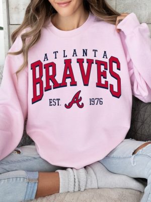 Atlanta Baseball Sweatshirt Atlanta Baseball Shirt Atlanta Est 1976 Shirt Vintage Baseball Fan Shirt Unique revetee 3