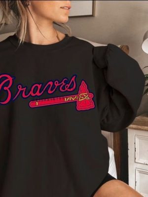 Atlanta Braves Baseball Sweatshirt Mbl Atlanta Sweatshirt Braves Crewneck Atlanta Shirt Unique revetee 2