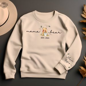 Custom Mama Bear Sweatshirt Mama Est With Kid Name On Sleeve Sweatshirt Personalized Mom Sweatshirt Mothers Day Shirt Unique revetee 2