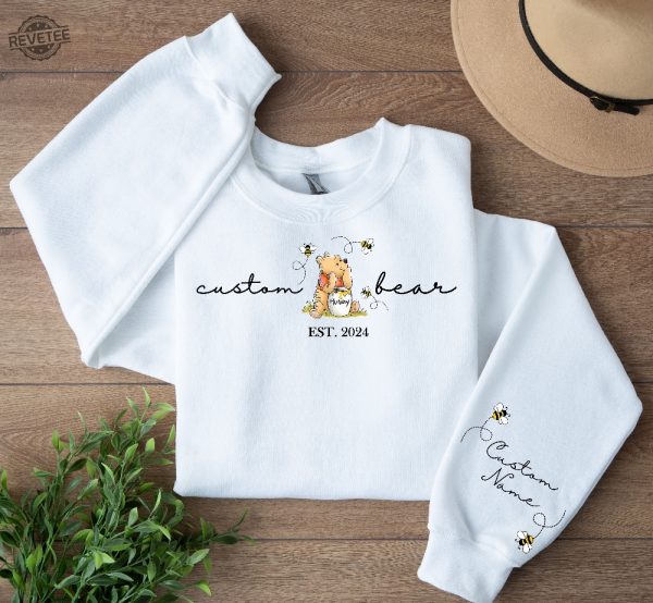 Custom Mama Bear Sweatshirt Mama Est With Kid Name On Sleeve Sweatshirt Personalized Mom Sweatshirt Mothers Day Shirt Unique revetee 3