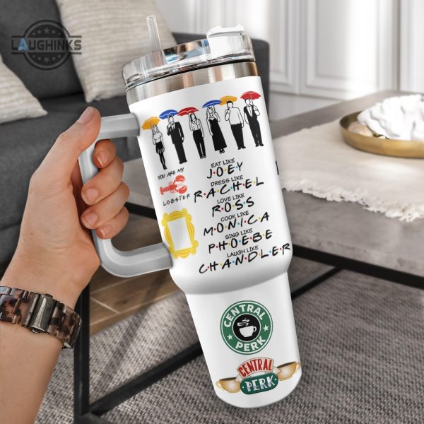 friends tumbler cup 40 oz friends tv show tumbler cups 40oz best friends gift for besties youre my lobster central perk pivot coffee travel stanley cups dupe laughinks 1 4