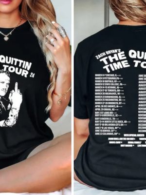 Vintage Zach Bryan The Quittin Time Tour 2024 Shirt Zach Bryan The Quittin Time Tour Shirt Funny Middle Finger Shirt Unique revetee 2