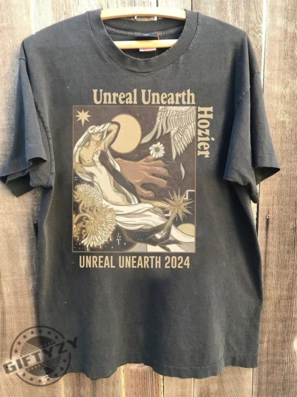 Unreal Unearth Tour 2024 Shirt Hozier Unreal Unearth Tour 2024 Tshirt Merch Bootleg Hozier 90S Rap Hoodie Gift For Women And Men Sweatshirt Uinsex Shirt giftyzy 1