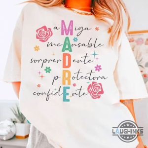 madre tee shirt sweatshirt hoodie mens womens spanish mothers day gift for mom mum nana grandma mimi gigi retro floral mama tshirt laughinks 2