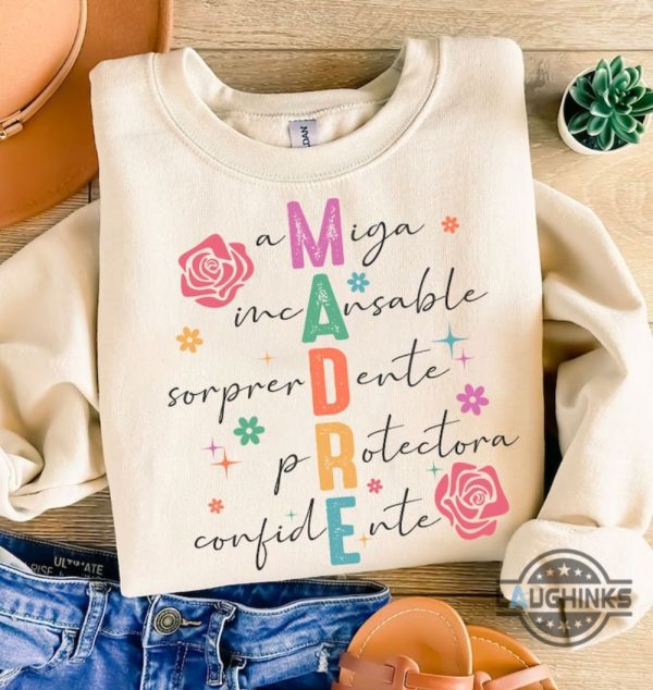 madre tee shirt sweatshirt hoodie mens womens spanish mothers day gift for mom mum nana grandma mimi gigi retro floral mama tshirt laughinks 6