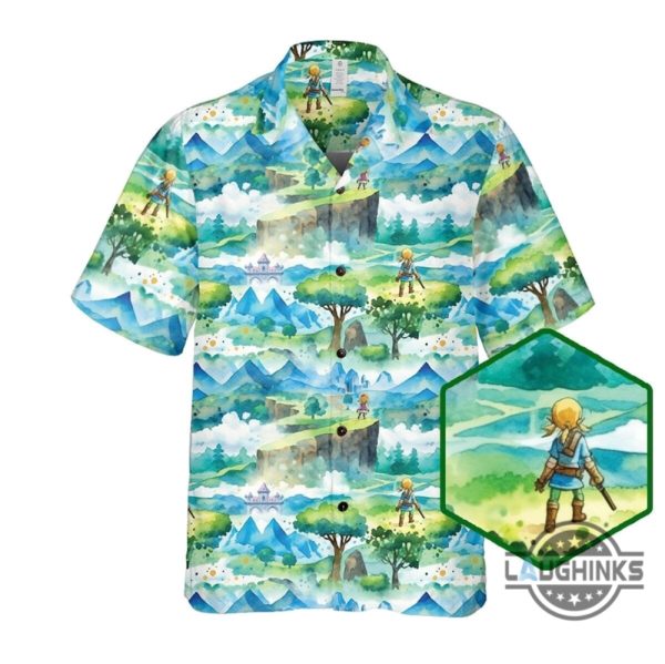 zelda hawaiian shirt mens the legend of zelda summer aloha beach shirts and shorts tears of the kingdom button up shirt for gamers laughinks 3