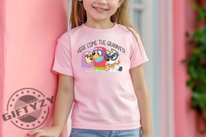 Here Come The Grannies Shirt Bluey For Grannies Disney Trip Sweatshirt Bingo Bluey Characters Hoodie Disney Trip Tshirt Muffin And Bingo Shirt giftyzy 4