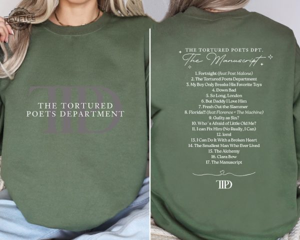 The Tortured Poets Department Shirt Ts New Album Sweatshirt Ttpd Crewneck The Eras Tour 2023 Shirt Ts Swiftie Concert Tee revetee 2