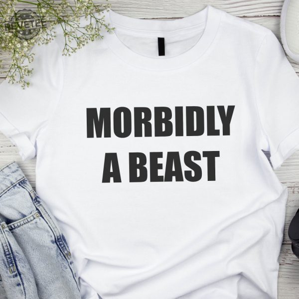 Morbidly A Beast Tee Funny Graphic Shirt Unisex Humorous Dad Gift Cotton Unisex Tshirt Cool Husband Present revetee 2