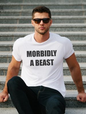 Morbidly A Beast Tee Funny Graphic Shirt Unisex Humorous Dad Gift Cotton Unisex Tshirt Cool Husband Present revetee 4