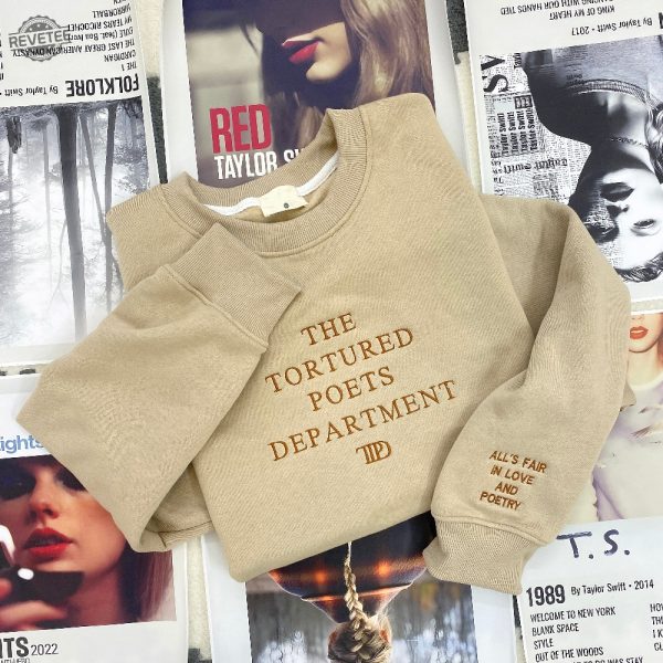 Embroidered The Tortured Poets Department Shirt The Tortured Poets Shirt Taylor Swift New Album Shirt Ttpd Shirt Taylor Swift Albums revetee 1