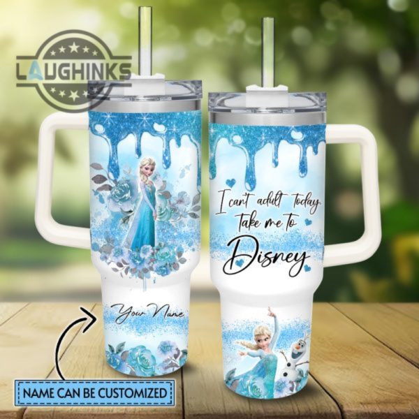 custom name i cant adult elsa frozen 40oz stainless steel tumbler with handle and straw lid personalized stanley tumbler dupe 40 oz stainless steel travel cups laughinks 1