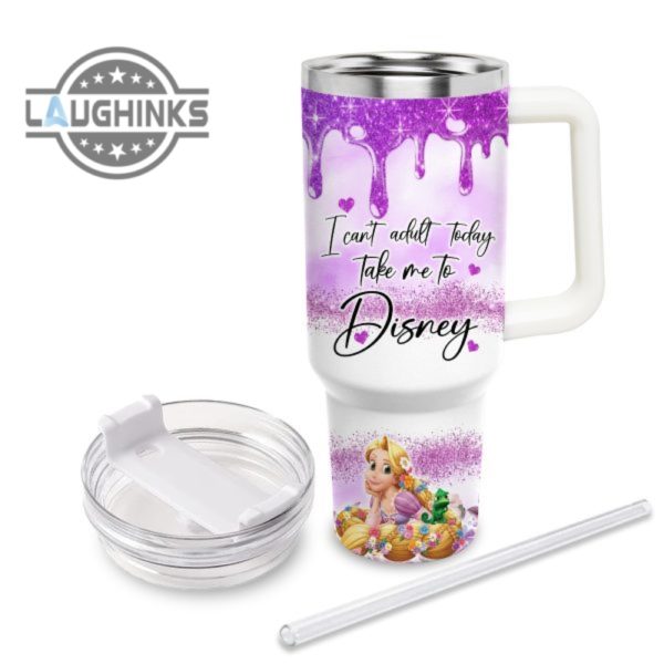 custom name i cant adult rapunzel 40oz stainless steel tumbler with handle and straw lid personalized stanley tumbler dupe 40 oz stainless steel travel cups laughinks 1 2