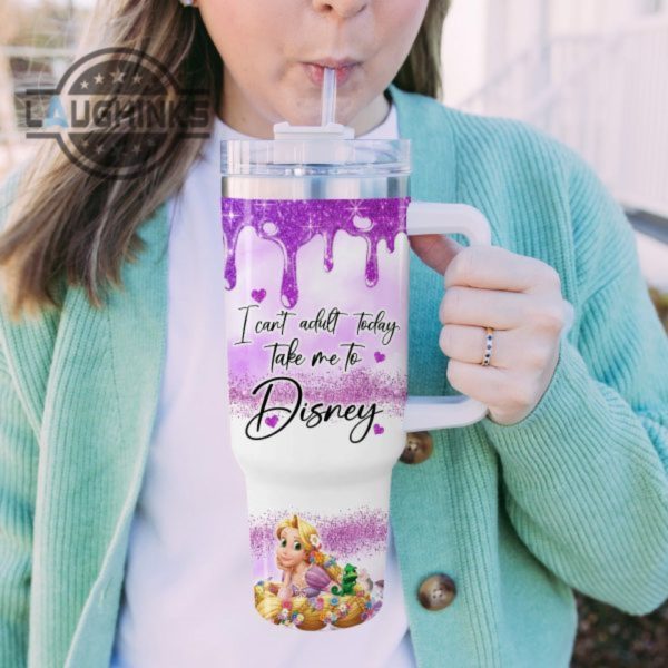 custom name i cant adult rapunzel 40oz stainless steel tumbler with handle and straw lid personalized stanley tumbler dupe 40 oz stainless steel travel cups laughinks 1 4