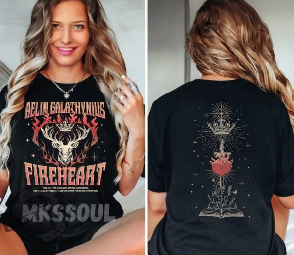 Fireheart Queen Aelin Shirt Throne Of Glass Fan Tshirt Kingsflame The Thirteen Hoodie She Will Not Be Afraid Sweatshirt Book Lover Gift giftyzy 2