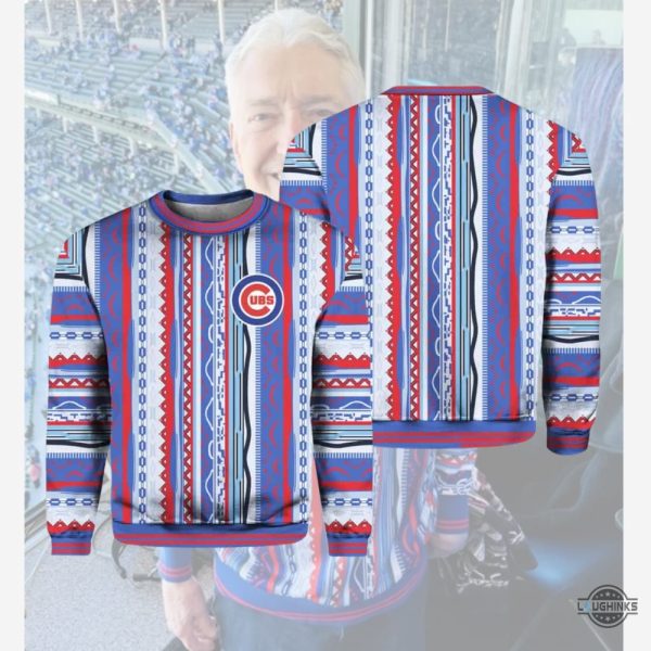 pat hughes sweater promo 2024 inspired by los angeles dodgers at chicago cubs pat hughes artificial christmas ugly wool sweatshirt giveaway night mlb laughinks 1