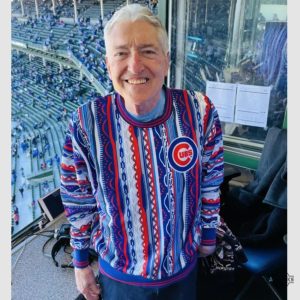 pat hughes sweater promo 2024 inspired by los angeles dodgers at chicago cubs pat hughes artificial christmas ugly wool sweatshirt giveaway night mlb laughinks 3