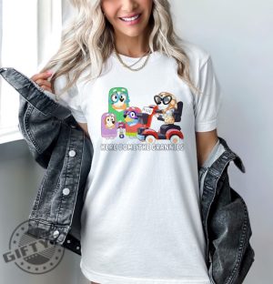 Here Come The Grannies Shirt Mothers Day Bluey Sweatshirt For Grannies Disney Trip Tshirt Bingo Bluey Characters Hoodie Disney Trip Shirt giftyzy 3